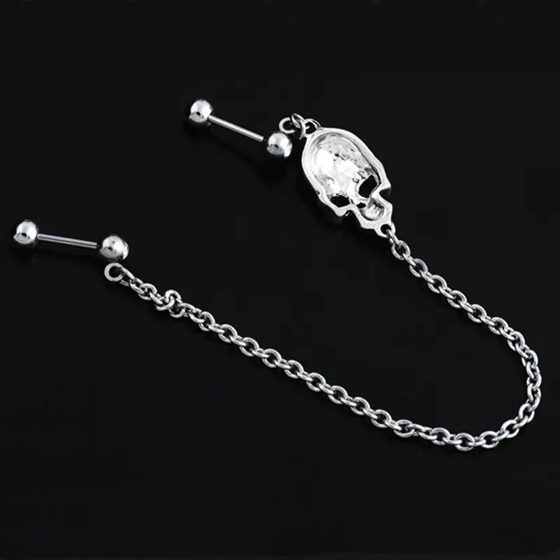 Skull Earrings and Chain 17Rex Style