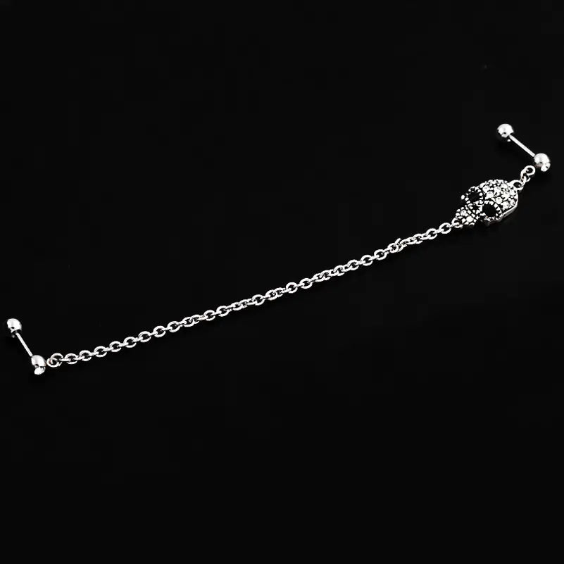 Skull Earrings and Chain 17Rex Style