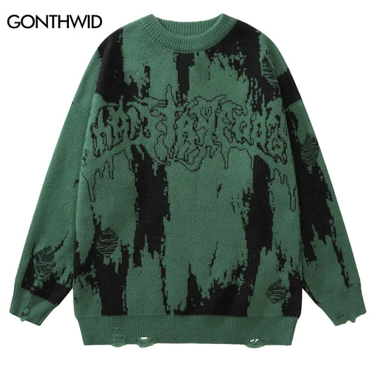Ripped Vintage Streetwear Sweater