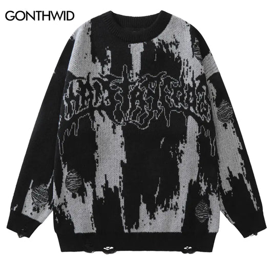 Ripped Vintage Streetwear Sweater